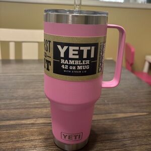 YETI Rambler Pink 42 oz Mug with Straw Lid